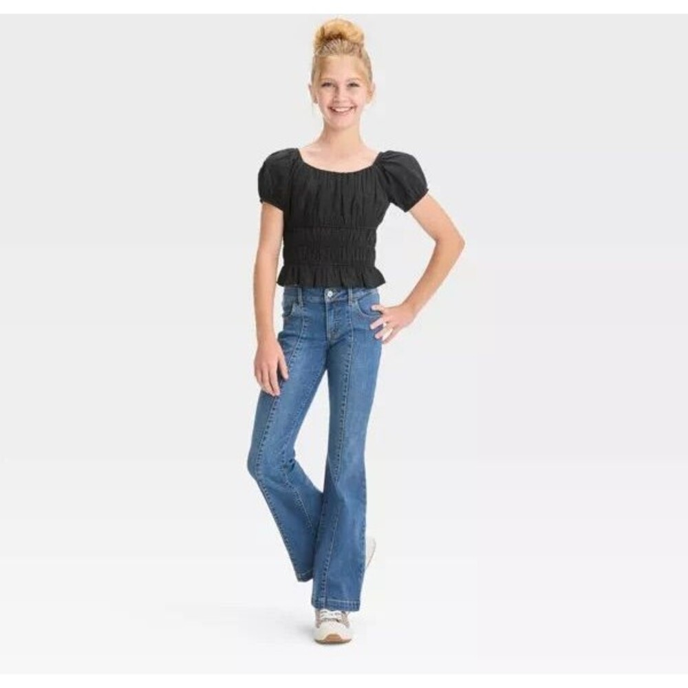 Art Class Girls Sz 12 Low Rise Flare Jeans Medium Wash Denim Cotton Stretch